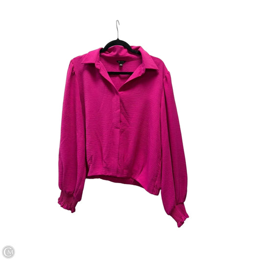 Blouse Long Sleeve By Versona In Pink, Size: Xl