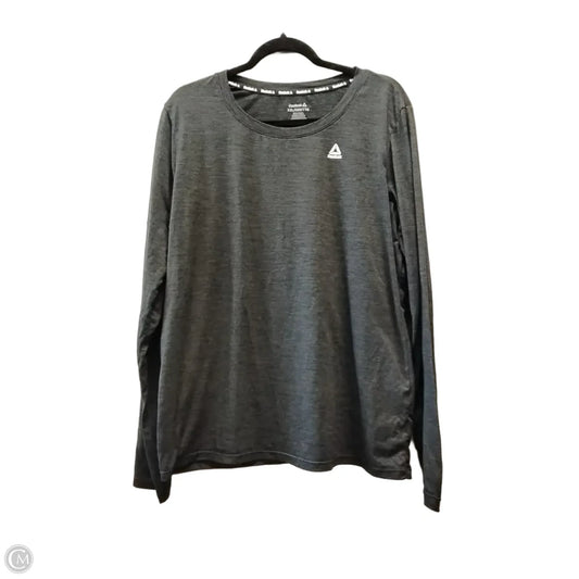 Athletic Top Long Sleeve Crewneck By Reebok In Black, Size: Xxl