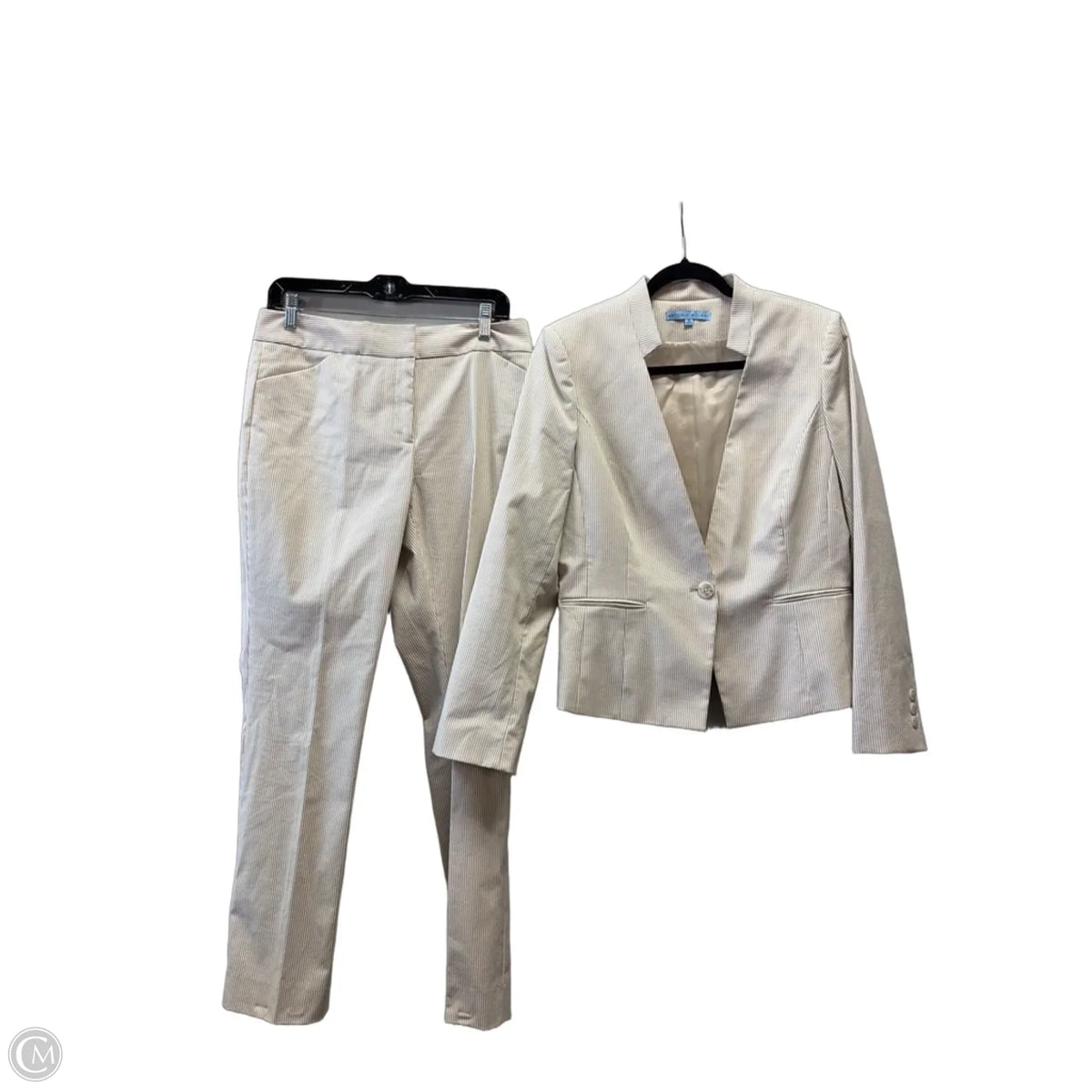 Pants Suit 2pc By Antonio Melani In Striped Pattern, Size: M