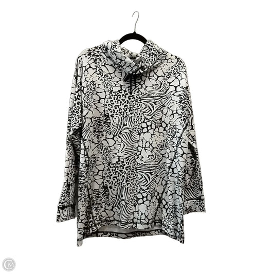 Athletic Jacket By Chicos In Black & White, Size: M