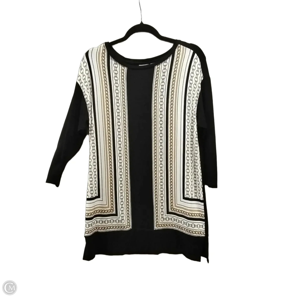 Top Long Sleeve By Chicos In Black, Size: S