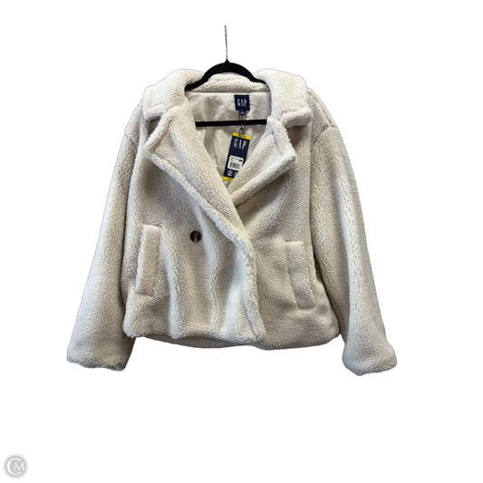 Coat Faux Fur & Sherpa By Gap In White, Size: M