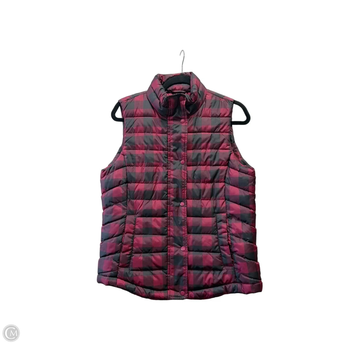 Vest Puffer & Quilted By Gap In Plaid Pattern, Size: M