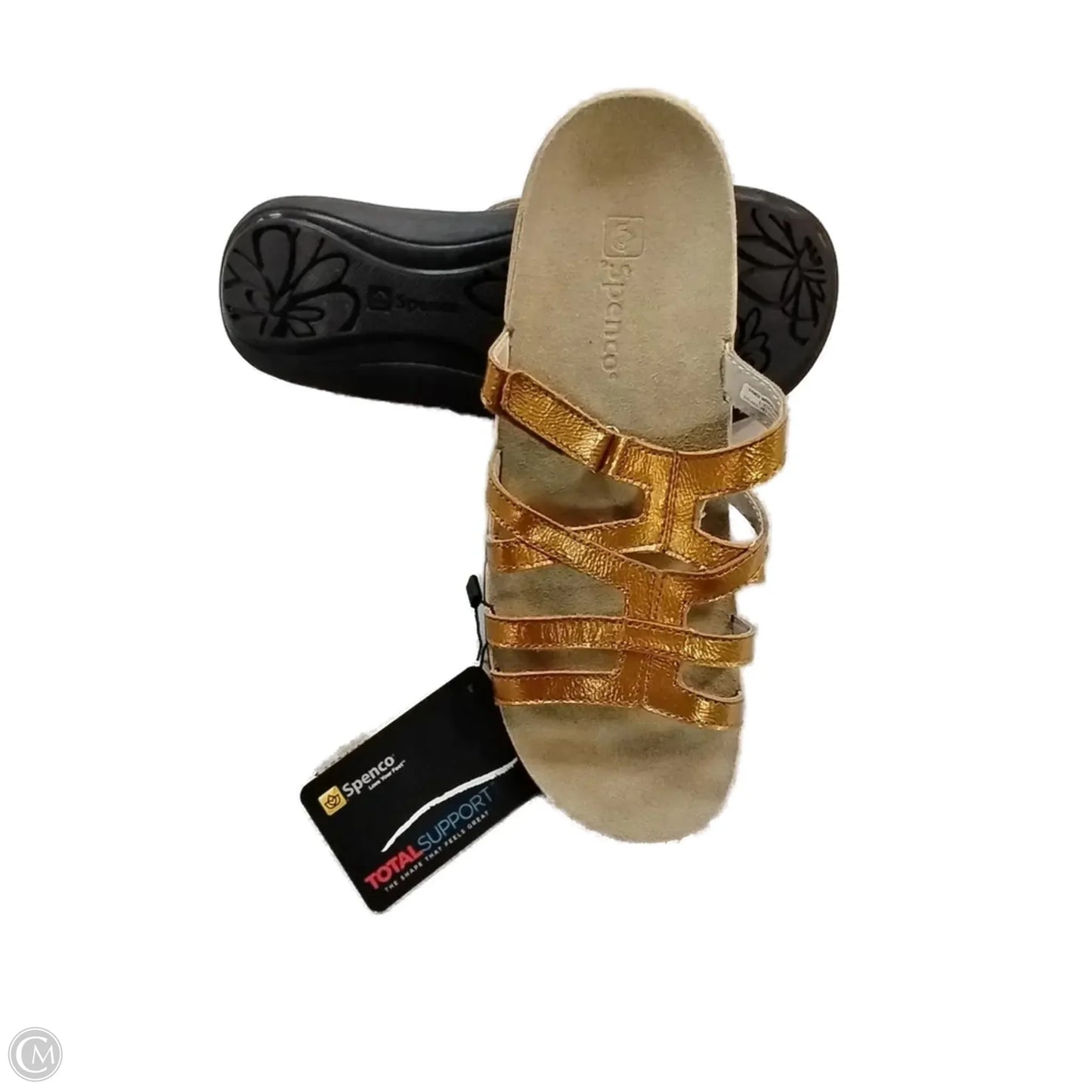 Sandals Flats By Clothes Mentor In Gold, Size: 8