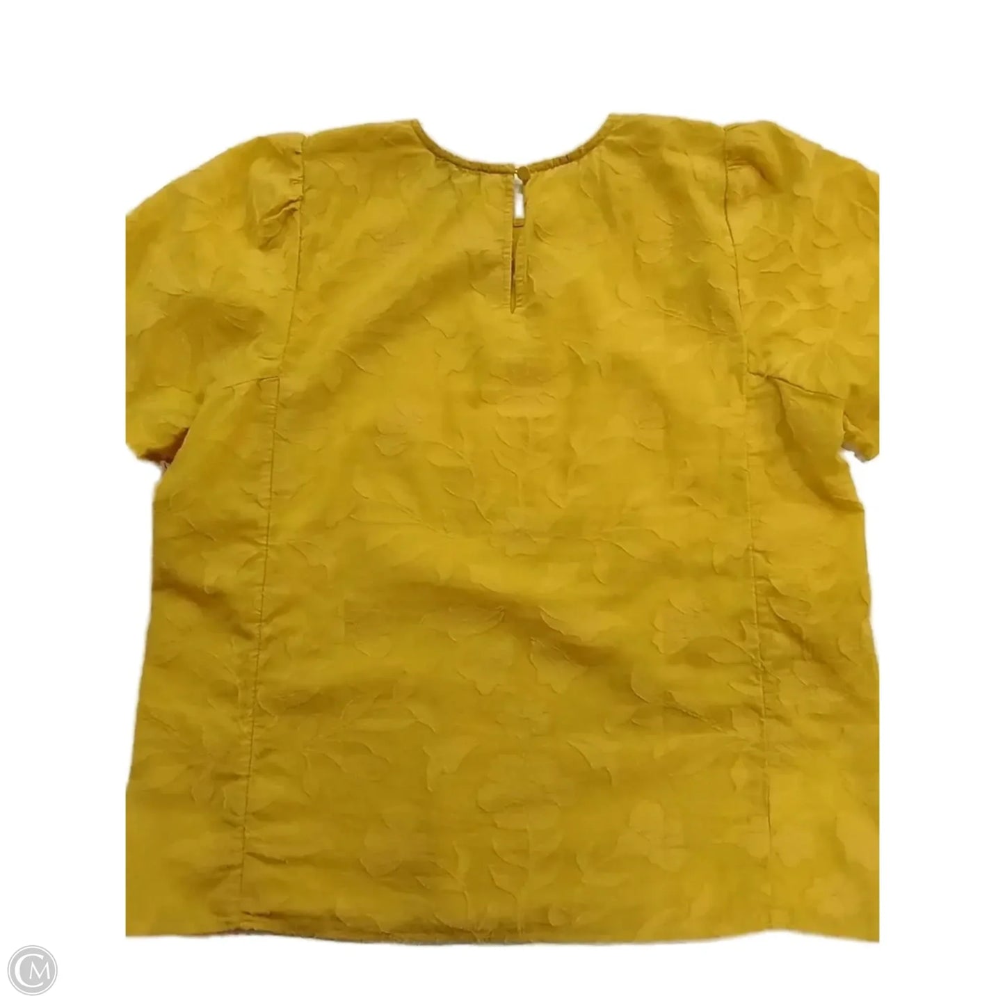 Blouse Short Sleeve By Ann Taylor In Yellow, Size: S