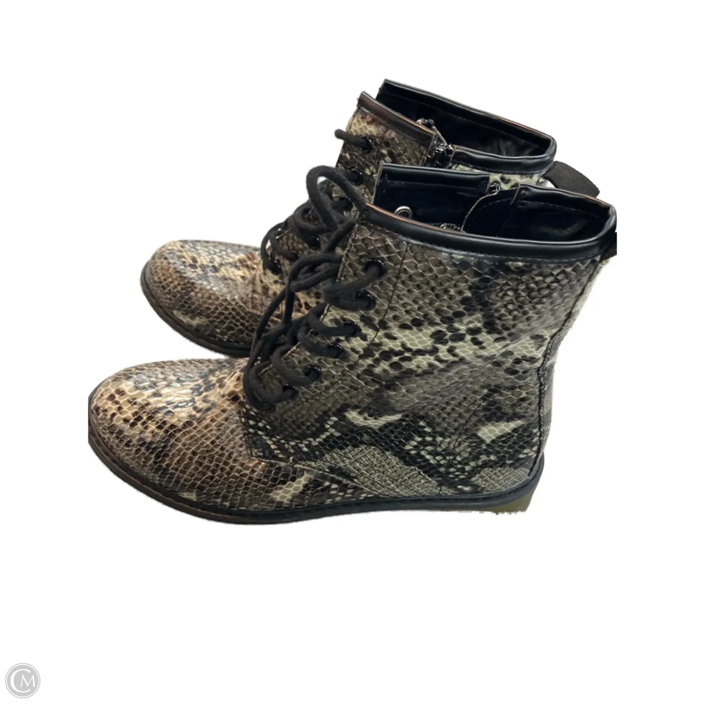 Boots Combat By Shu Shop In Snakeskin Print, Size: 7