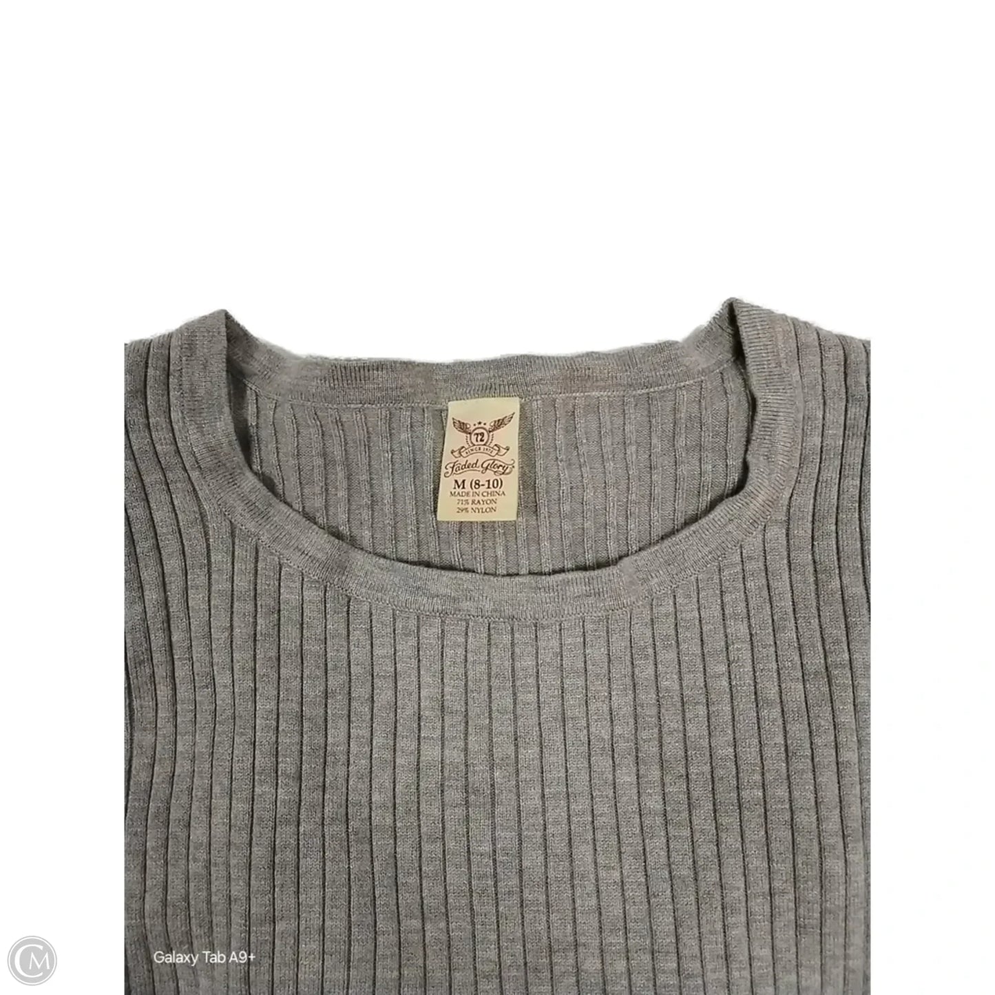 Top Long Sleeve By Faded Glory In Grey, Size: M
