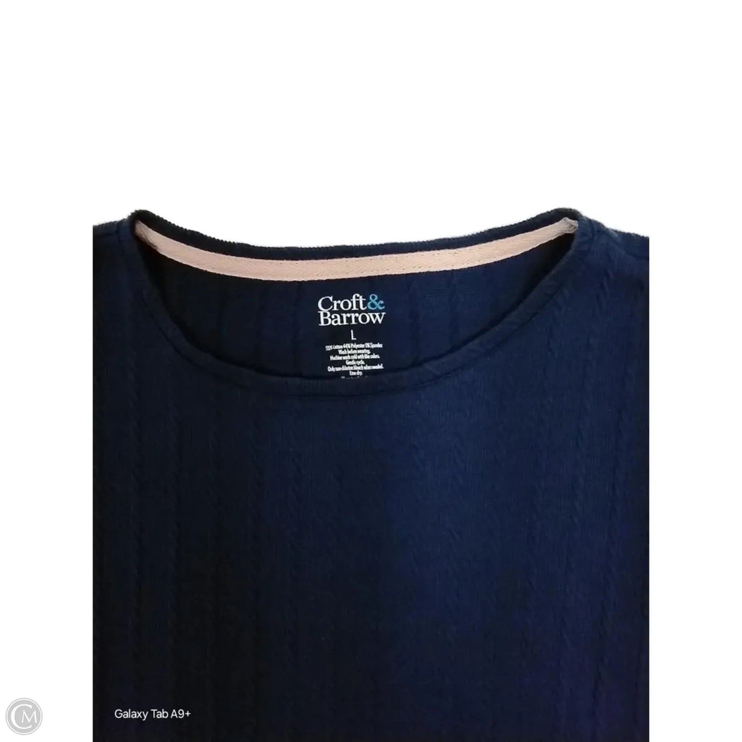 Top Long Sleeve By Croft And Barrow In Blue, Size: L