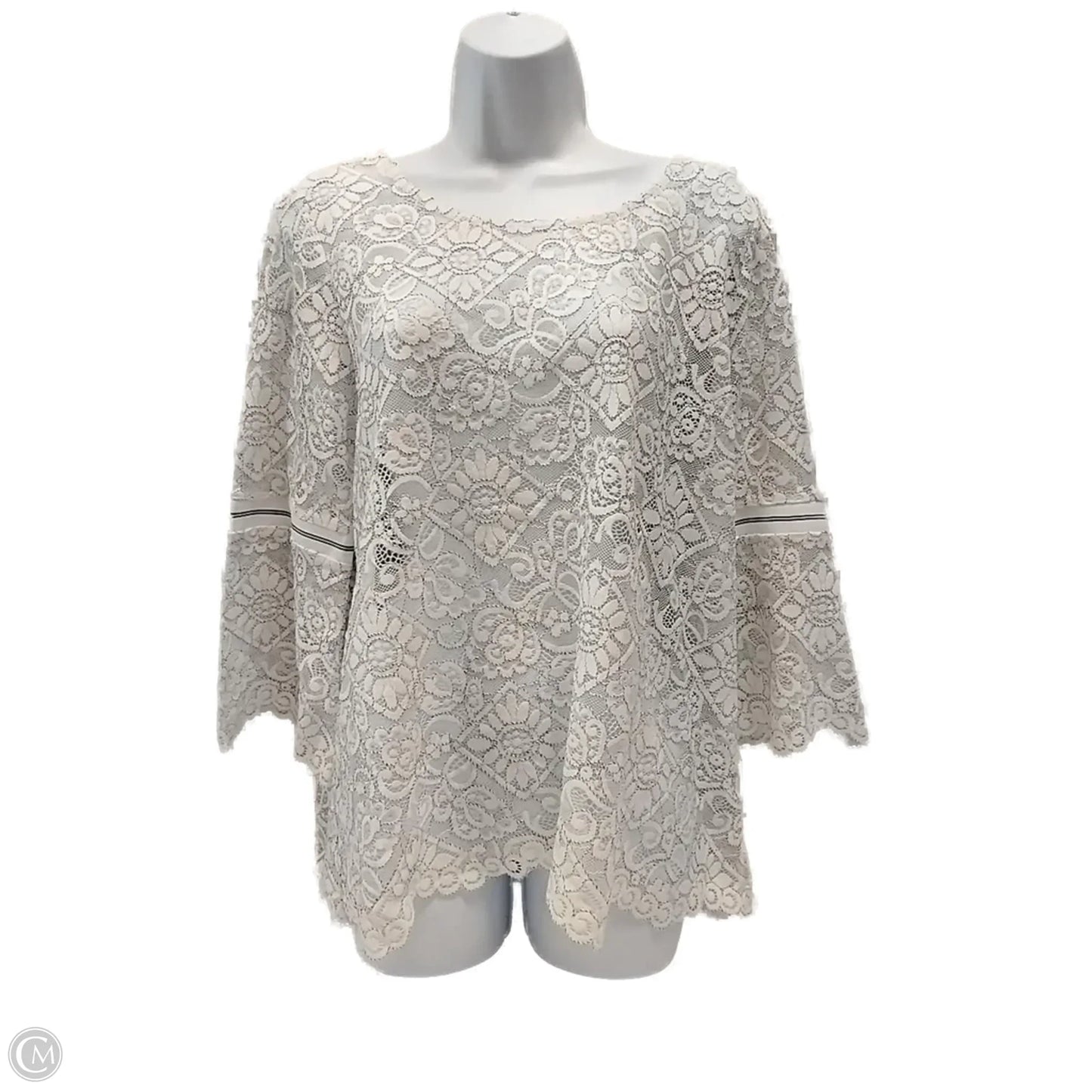 Top Long Sleeve By Rafaella In White, Size: L