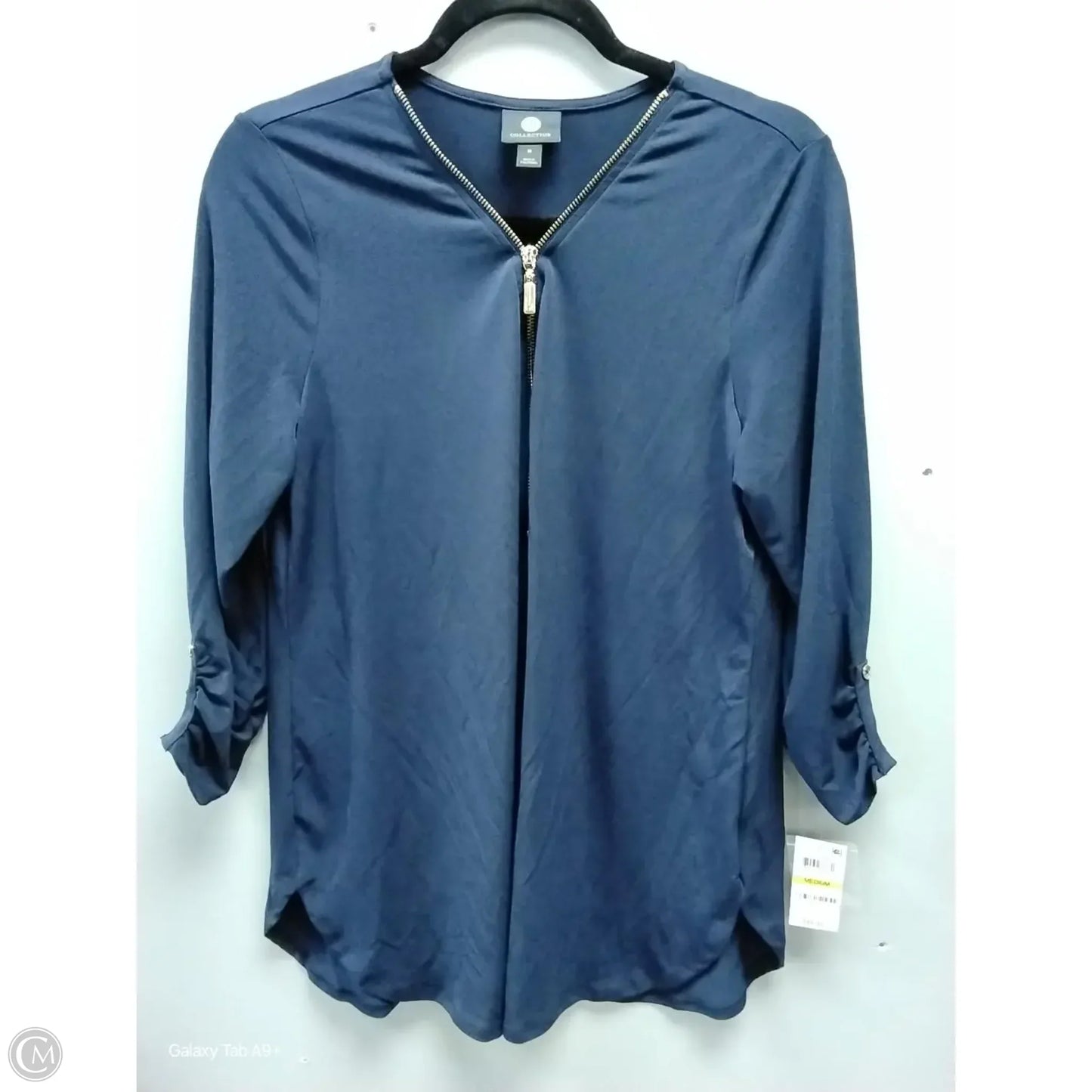Top Long Sleeve By Jm Collections In Blue, Size: M
