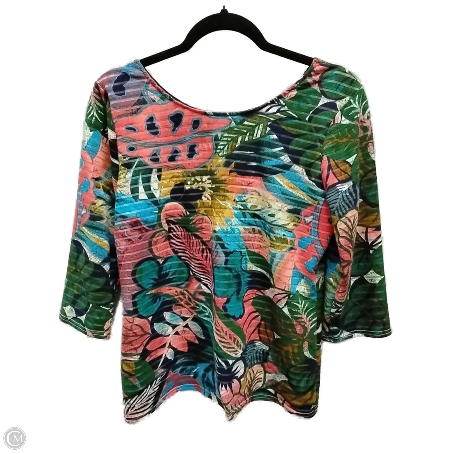 Top Long Sleeve By Peck And Peck In Floral Print, Size: Mp