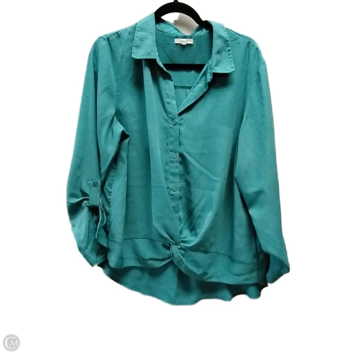 Blouse Long Sleeve By Maurices In Teal, Size: Xl