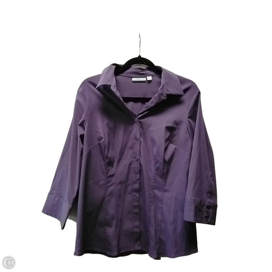 Top Long Sleeve By Croft And Barrow In Purple, Size: L