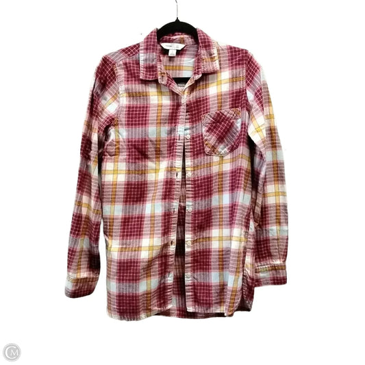 Jacket Shirt By Old Navy In Plaid Pattern, Size: M