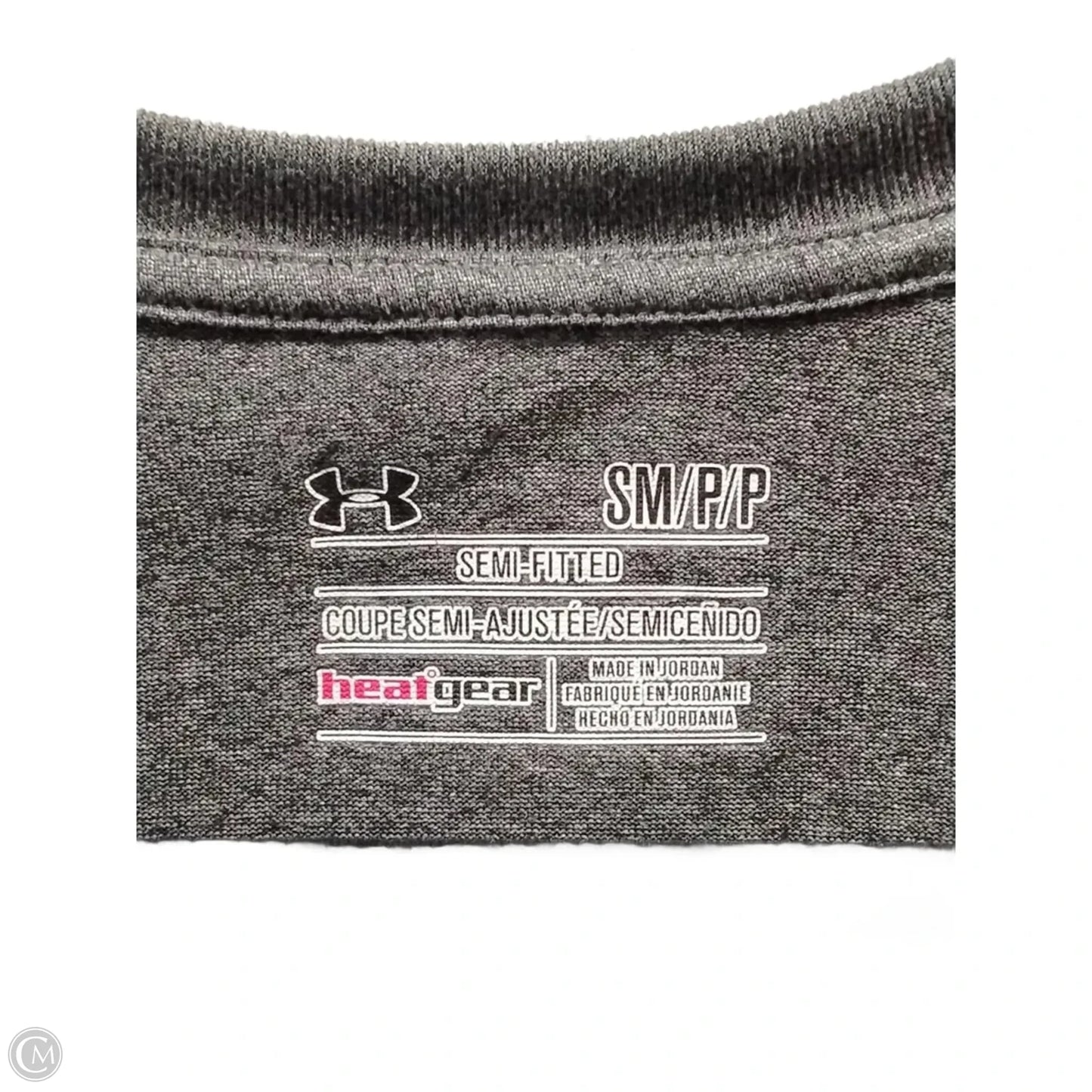 Athletic Top Long Sleeve Collar By Under Armour In Grey, Size: Sp