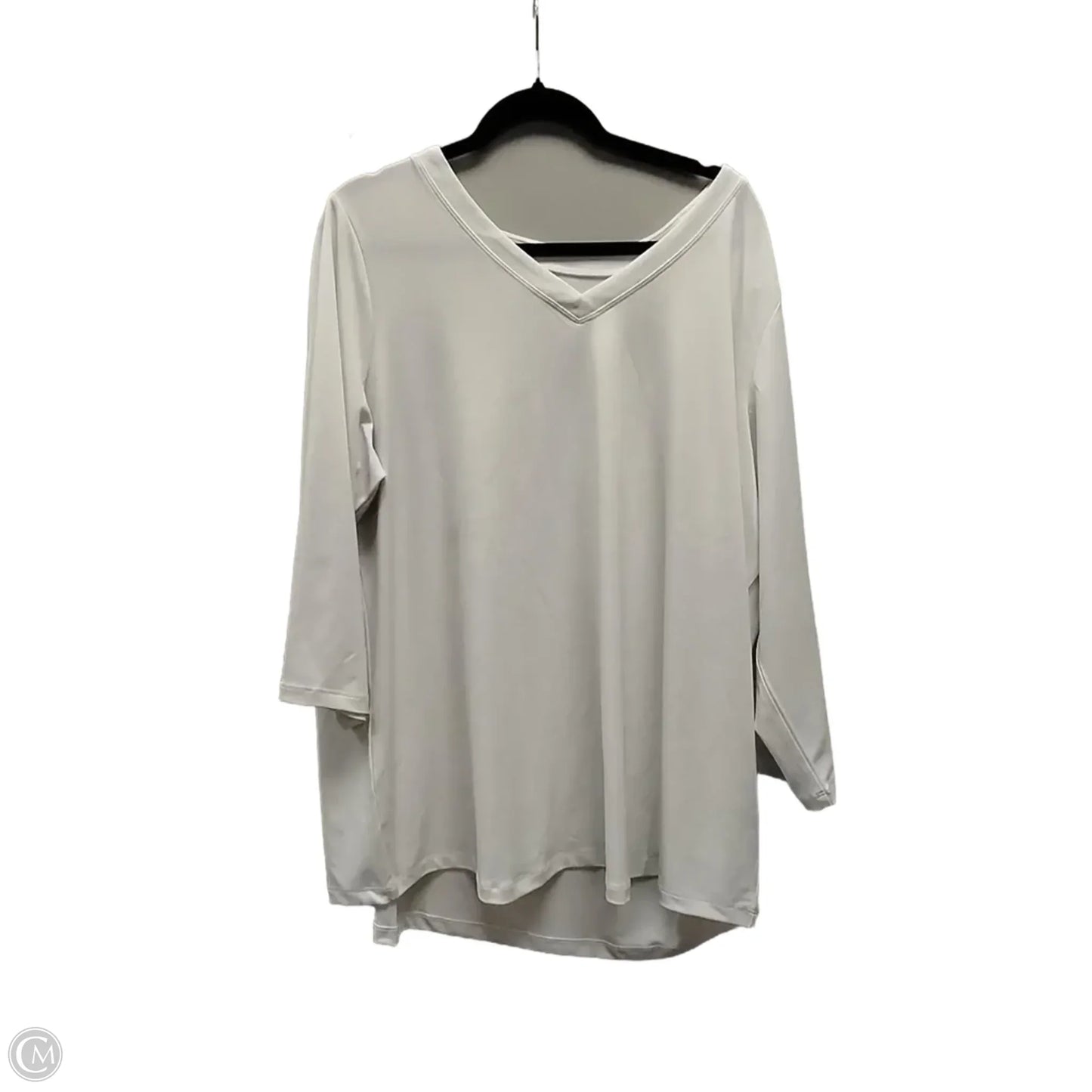 Top Long Sleeve By Susan Graver In White, Size: 2x