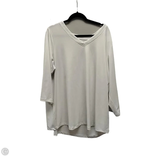 Top Long Sleeve By Susan Graver In White, Size: 2x