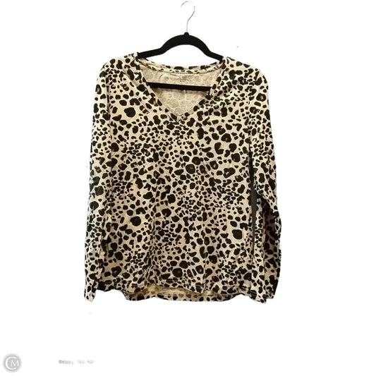 Top Long Sleeve By Liz Claiborne In Animal Print, Size: Xl