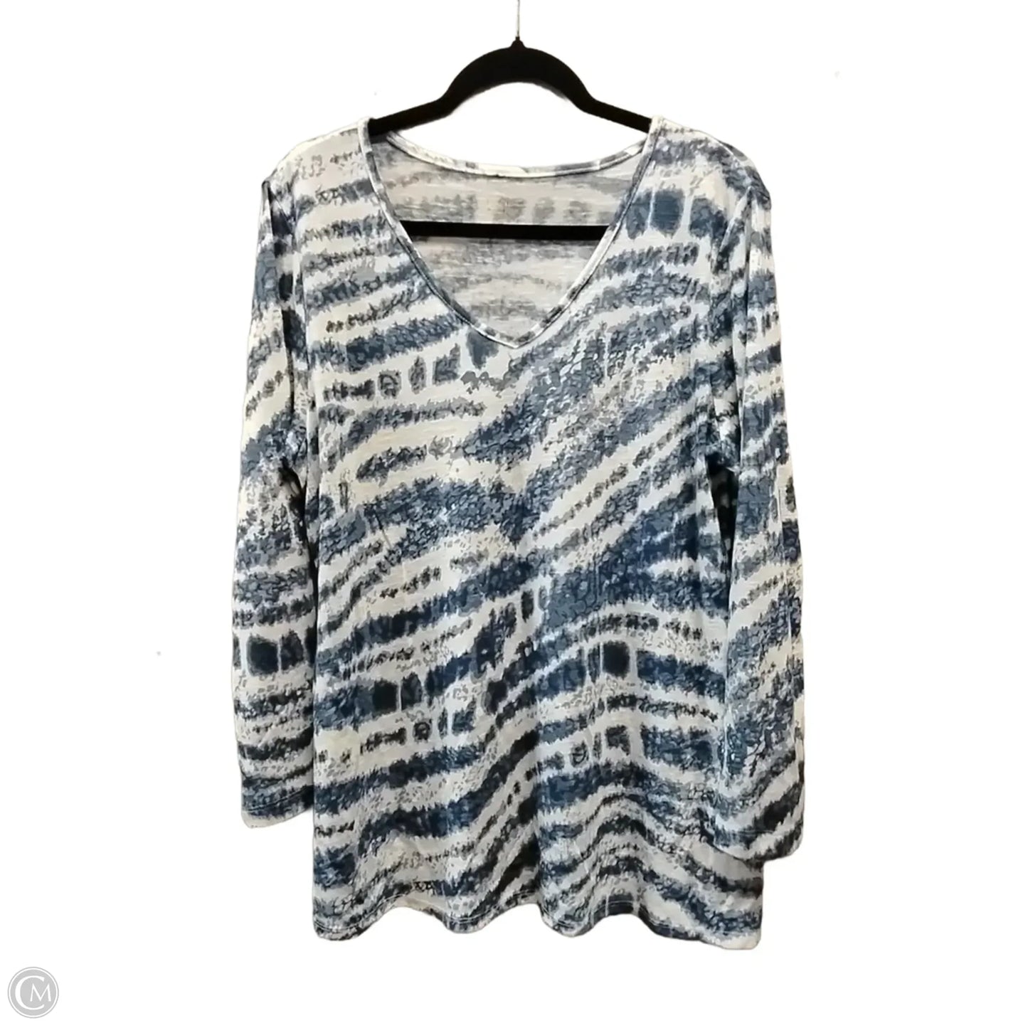 Top 3/4 Sleeve By Belle + Sky In Striped Pattern, Size: L