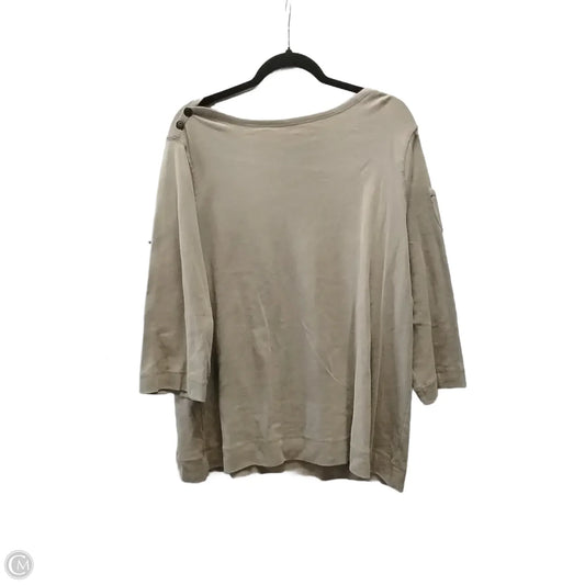 Top Long Sleeve By West Bound In Brown, Size: 2x