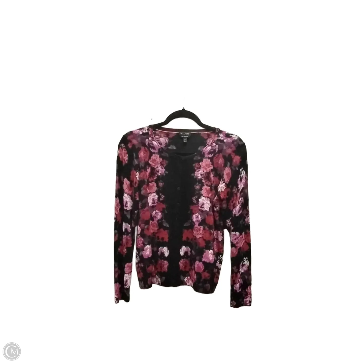 Cardigan By Talbots In Floral Print, Size: M