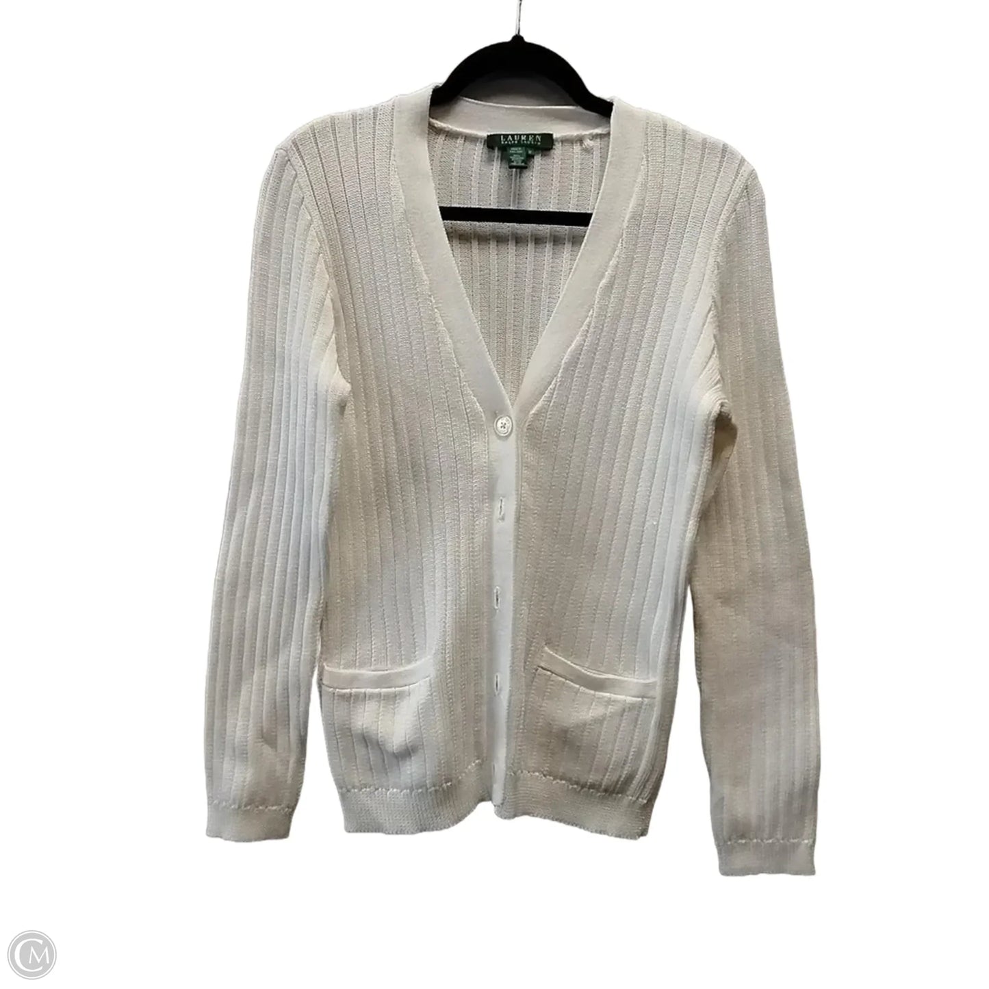 Cardigan By Lauren By Ralph Lauren In White, Size: M