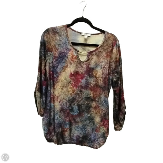 Top Long Sleeve By Roz And Ali In Multi-colored, Size: L
