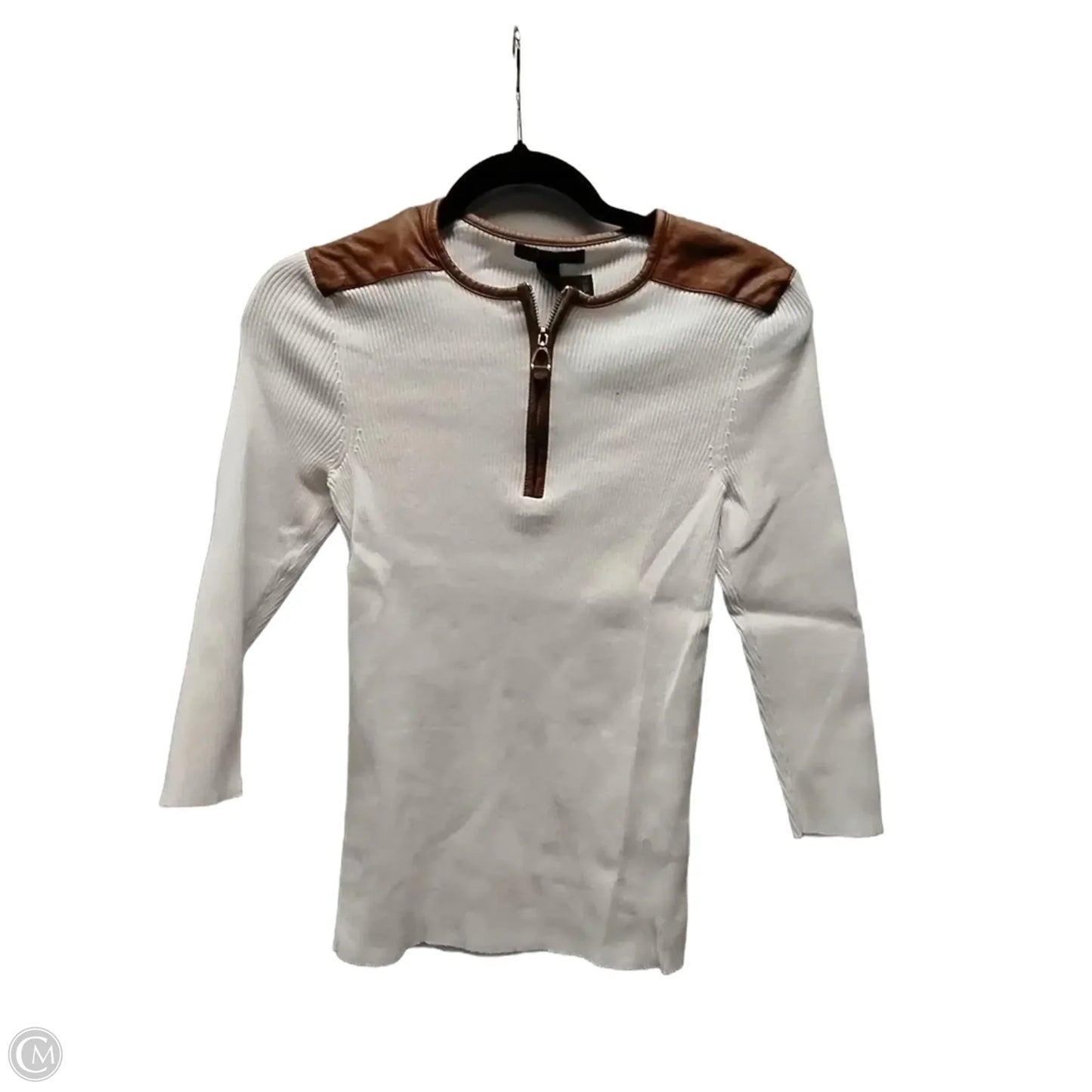 Top Long Sleeve By Lauren By Ralph Lauren In White, Size: M