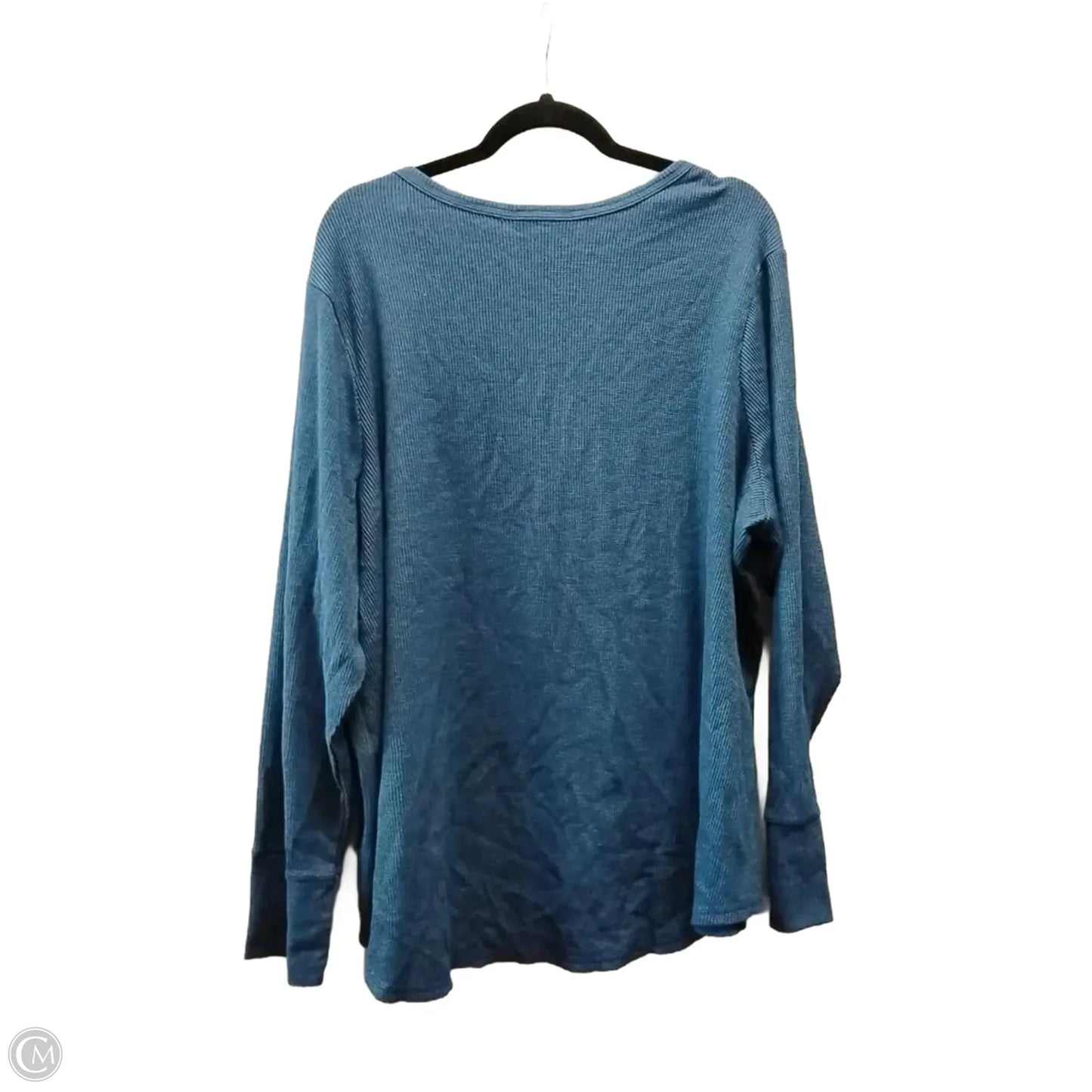 Top Long Sleeve By Terra & Sky In Blue, Size: 4x