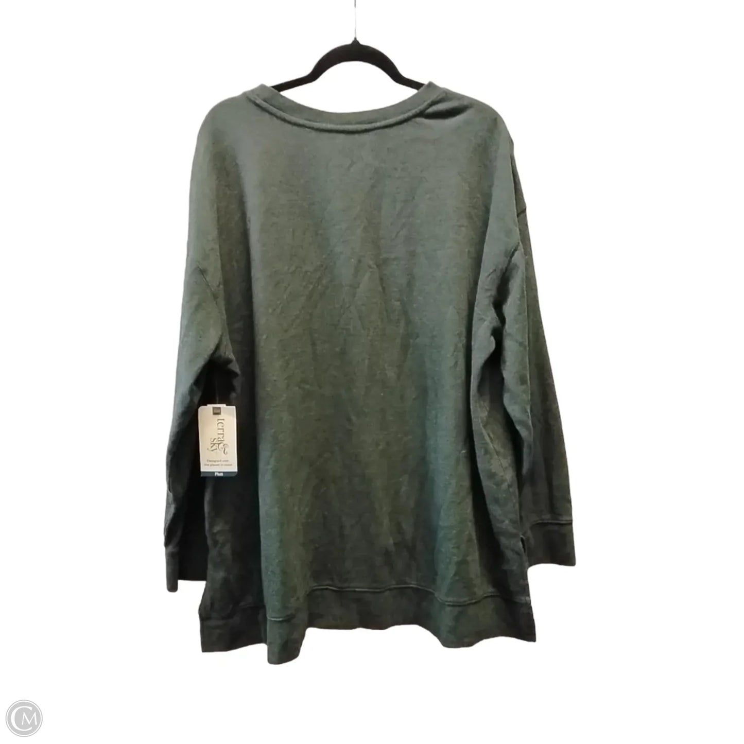 Sweatshirt Crewneck By Terra & Sky In Green, Size: 2x