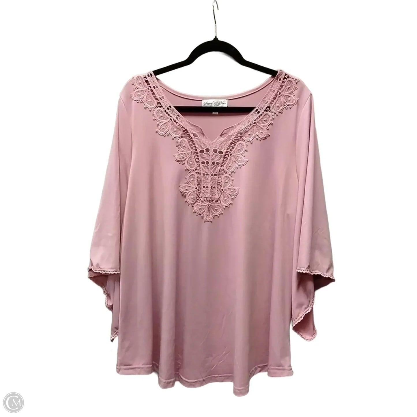 Top Long Sleeve By Clothes Mentor In Pink, Size: 1x