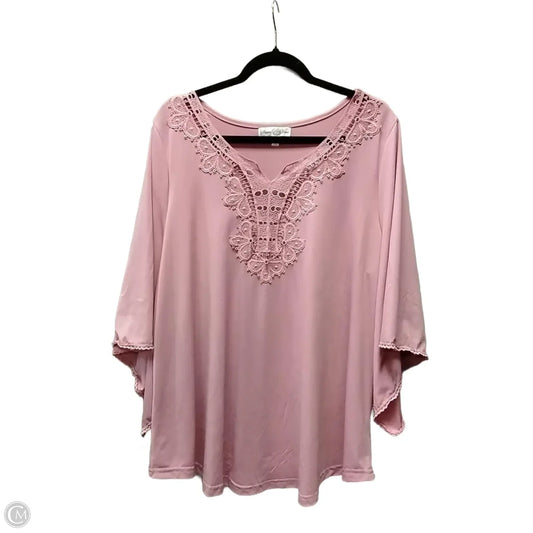 Top Long Sleeve By Clothes Mentor In Pink, Size: 1x