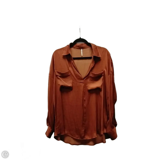 Blouse Long Sleeve By Free People In Orange, Size: S