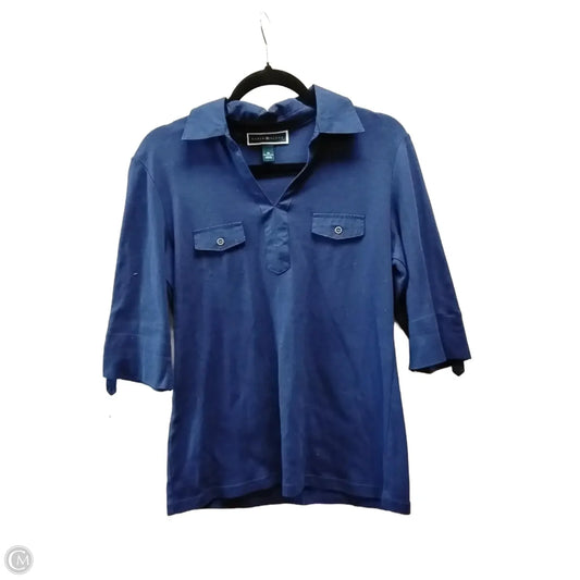 Top 3/4 Sleeve By Karen Scott In Blue, Size: M