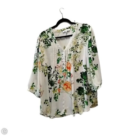 Blouse Long Sleeve By Rose And Olive In Floral Print, Size: 2x