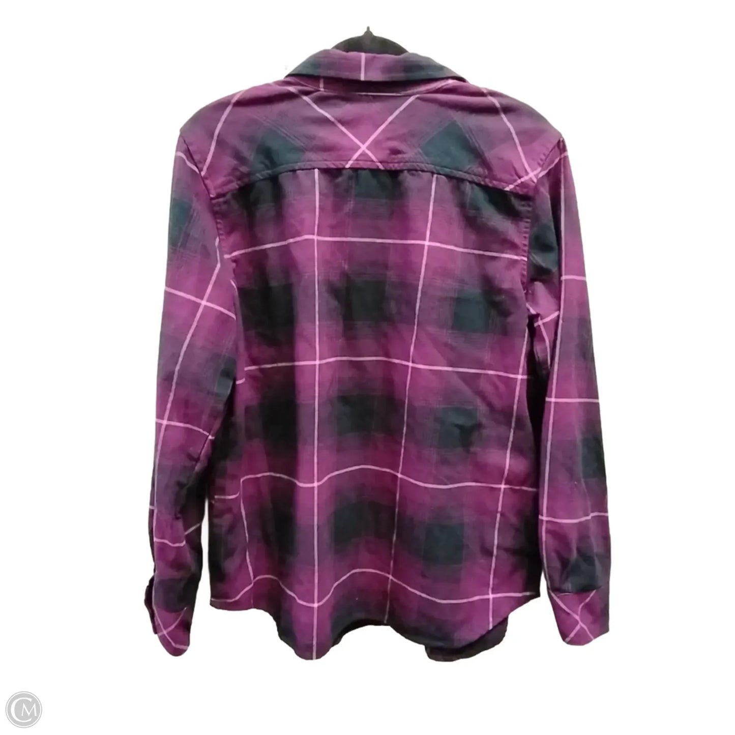 Top Long Sleeve By Natural Reflections In Plaid Pattern, Size: L