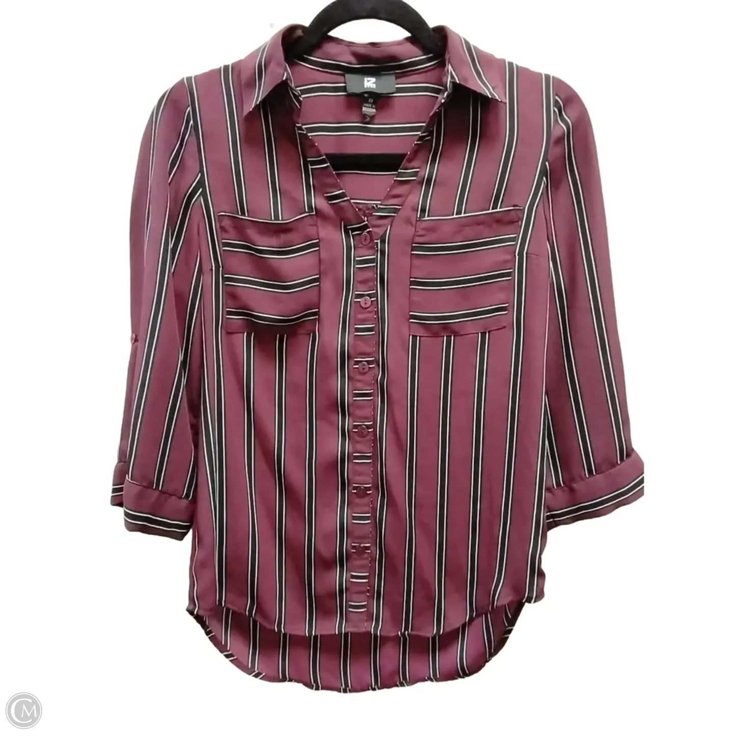 Top Long Sleeve By Iz Byer In Striped Pattern, Size: Xs