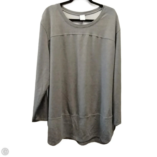 Top Long Sleeve By Terra & Sky In Grey, Size: 2x