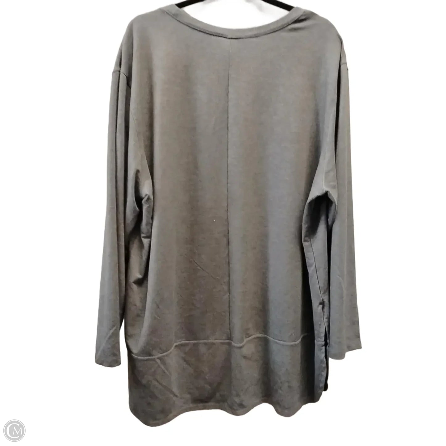 Top Long Sleeve By Terra & Sky In Grey, Size: 2x