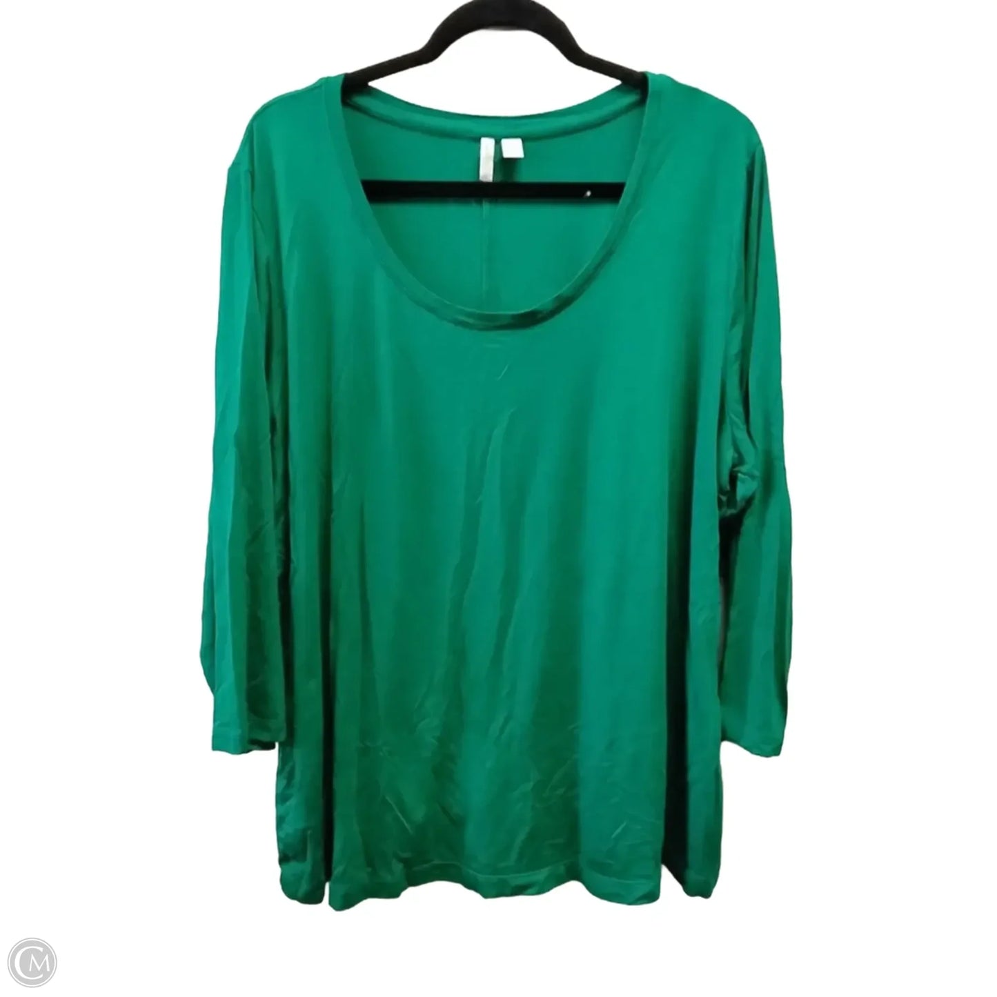 Top Long Sleeve By Cato In Green, Size: 2x