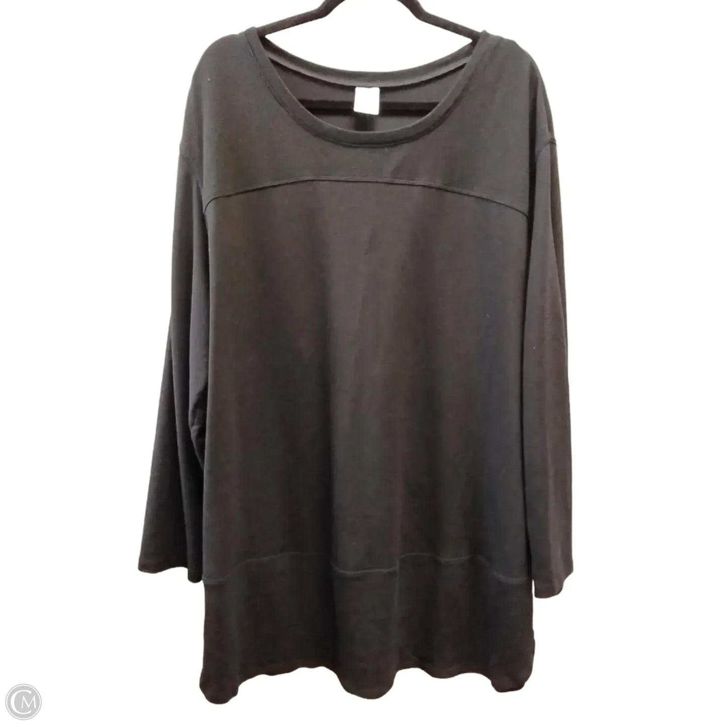 Top Long Sleeve By Terra & Sky In Black, Size: 2x