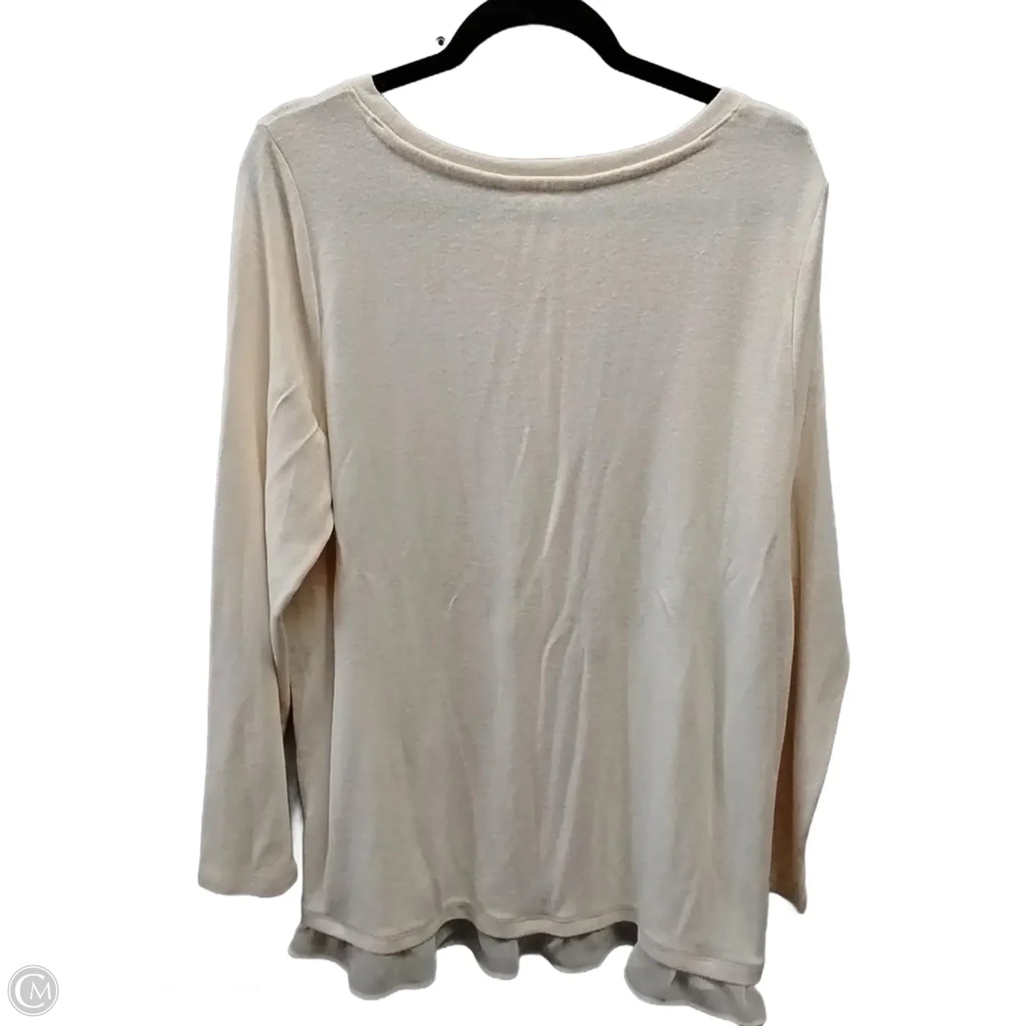 Top Long Sleeve By Lc Lauren Conrad In Cream, Size: Xl