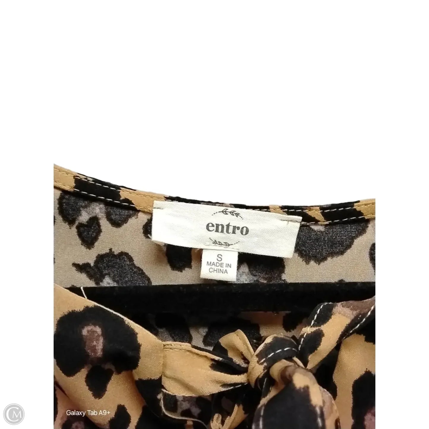 Blouse Short Sleeve By Entro In Animal Print, Size: S