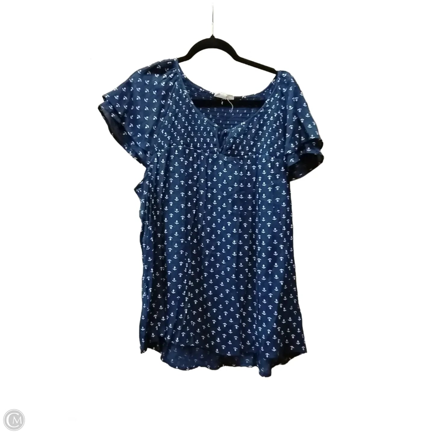 Top Short Sleeve By Westport In Blue, Size: 3x