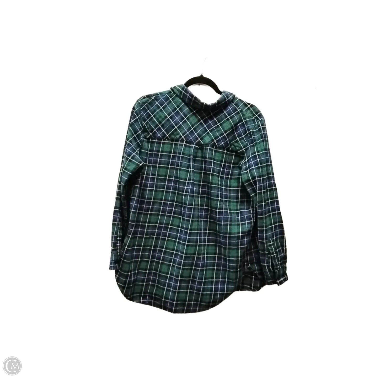 Top Long Sleeve By Gap In Plaid Pattern, Size: M