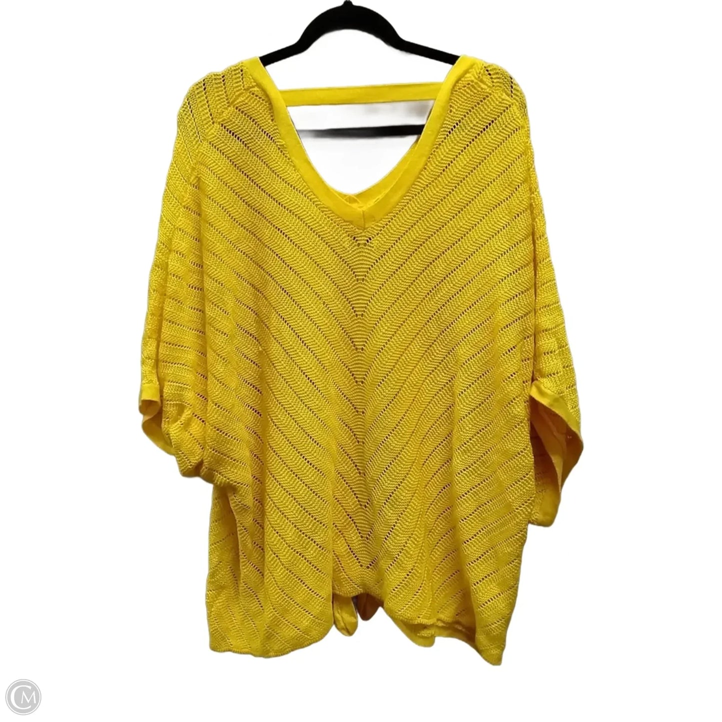 Top Short Sleeve By Cato In Yellow, Size: 4x