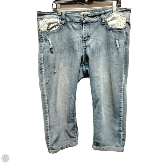 Jeans Cropped By Clothes Mentor In Blue Denim, Size: 18