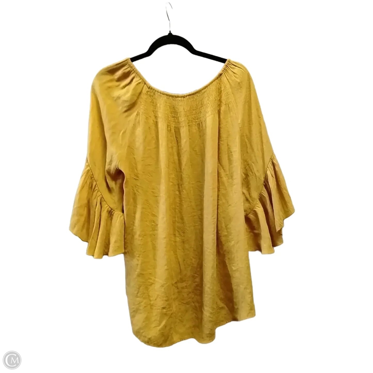 Blouse Long Sleeve By Cato In Yellow, Size: Xl