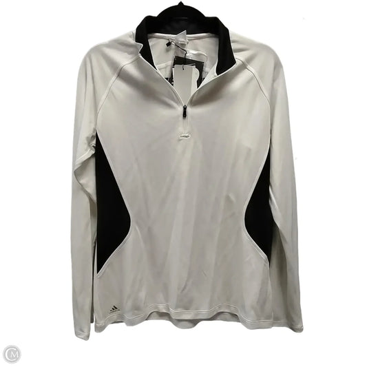 Athletic Jacket By Adidas In White, Size: M