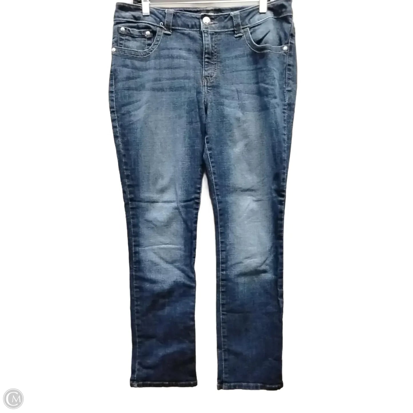 Jeans Straight By Lee In Blue Denim, Size: 14